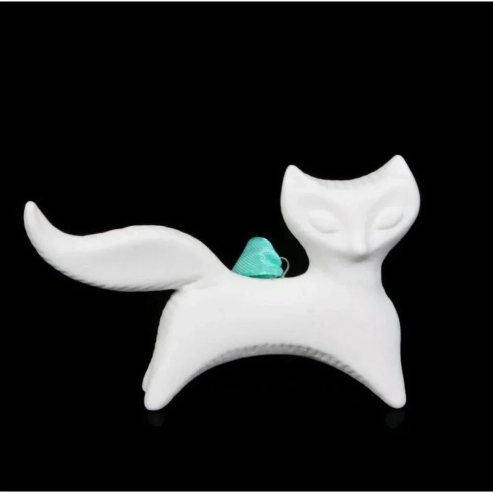 Jonathan Adler Fox Christmas Ornament Holiday White Figurine NIB